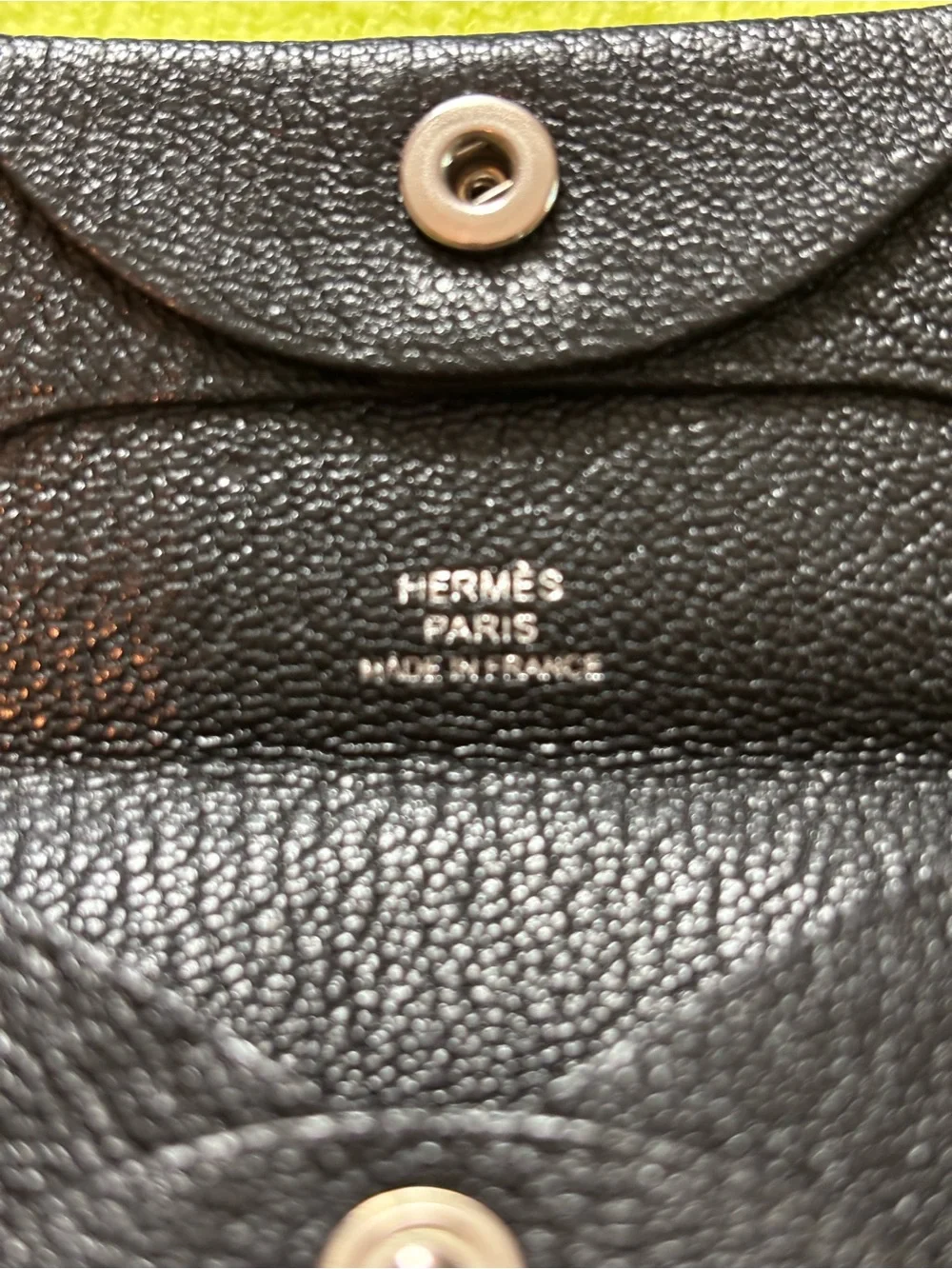 Hermès Bastia Coin Purse - Noir (Black) Epsom/Chèvre Leather - GUC